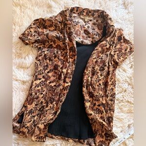 90s vintage button up tee shirt